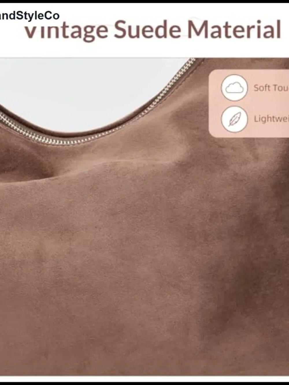 Women's Suede Faux Suede Hobo Bag Adjustable Strap Shoulder Purse Slouchy 5